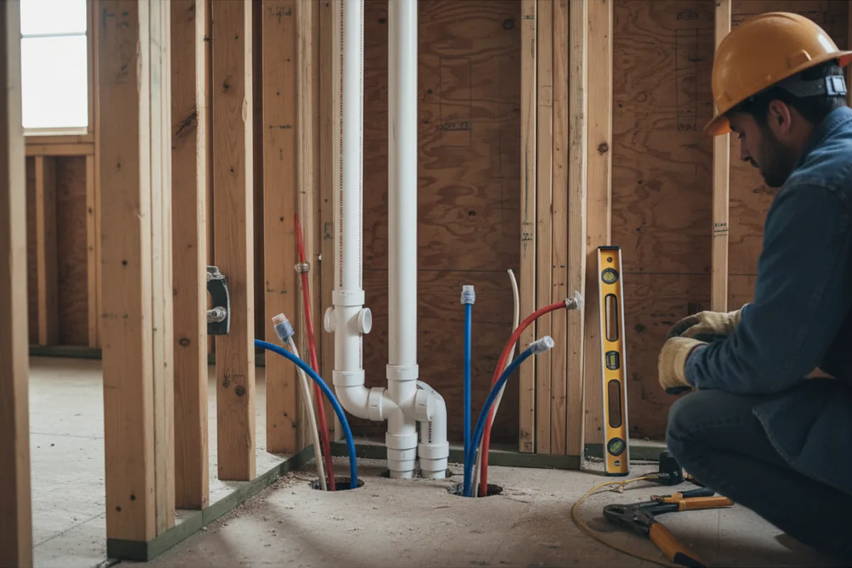 Drain and supply rough-in during Drain Cleaning in Hephzibah