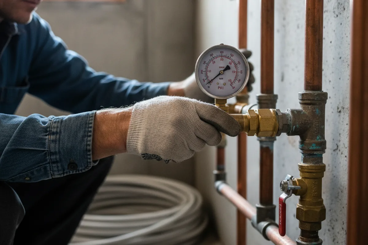 Pressure testing a repaired line during Water Line Repair in Hephzibah